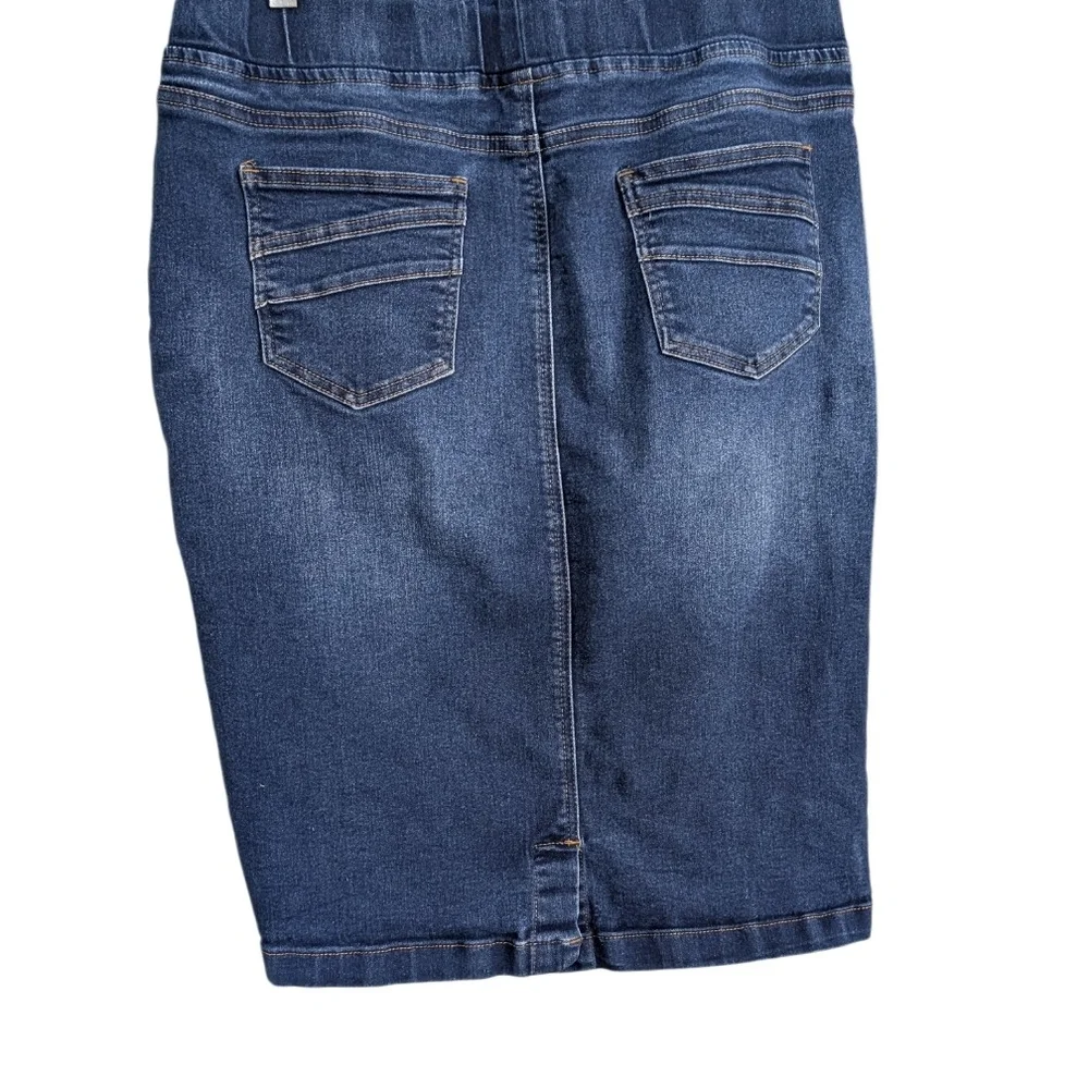 Be-Girl Denim Pull-On Pencil Skirt Medium Wash, Size Large - Picture 4 of 5